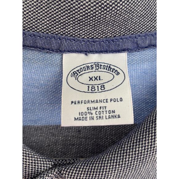 Brooks Brothers 1818 Men’s XXL Striped Performance Polo Shirt Slim‎ Fit  FLAW - Picture 5 of 9